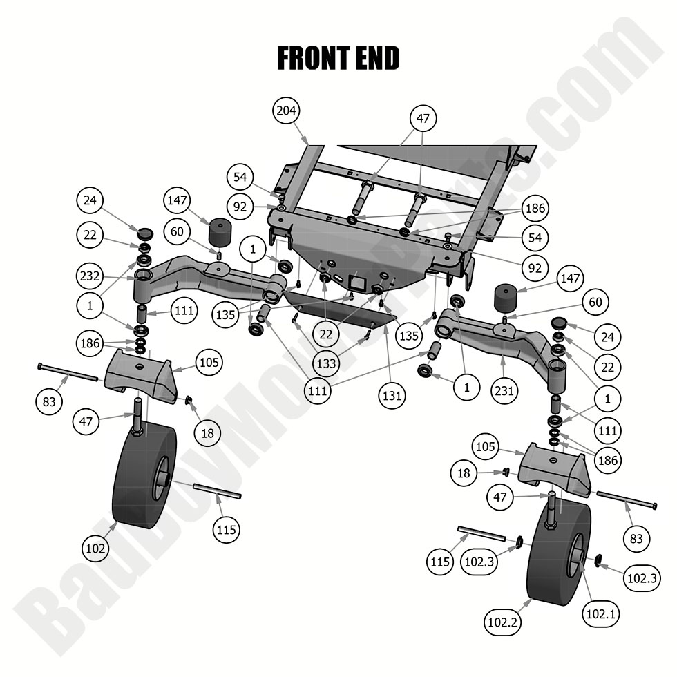 2021 - Bad Boy Mower Parts Lookup > 2019 > Rogue > Front End
